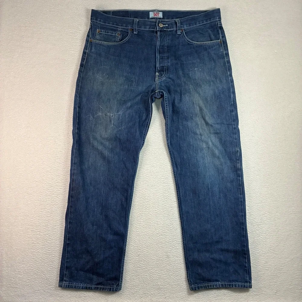 Vintage Levis 501 Straight Jeans Men 40x31 Blue Fade Button Fly Y2K 90s Made USA